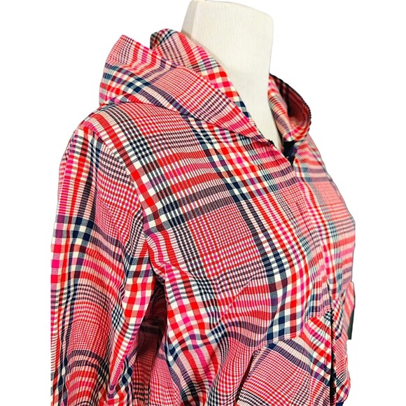 Vintage Cropped Plaid Hooded Lightweight Jacket - Picture 6 of 16